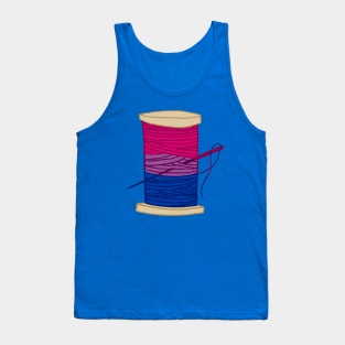 Thread Spool Pride of Bisexual Pride Flag in Ocean Wave Tank Top